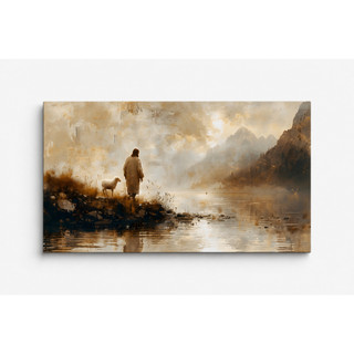 Quadro Decorativo Jesus E Ovelha Fé 120x70 Grande Religioso clip-icon Quadro Decorativo  Fé GRANDE