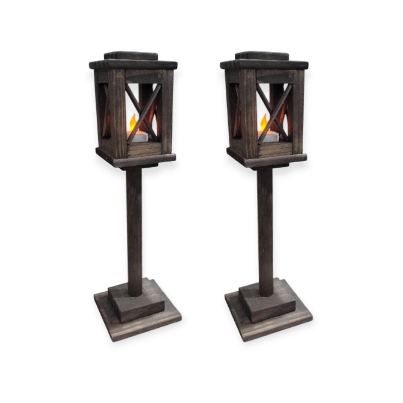 2 Postes Natalino de madeira, enfeite para mesa , decoração festa junina, decoração rústica 38cm