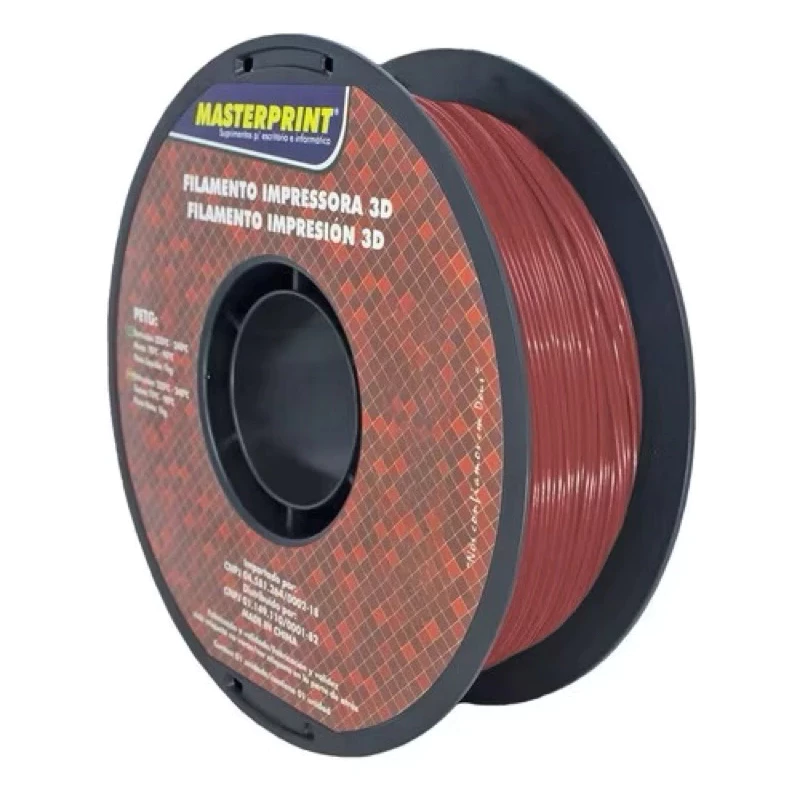 Filamento PETG 1kg 1,75mm MASTERPRINT para Impressora 3D – Alta Resistência, Brilho e Diversas Cores