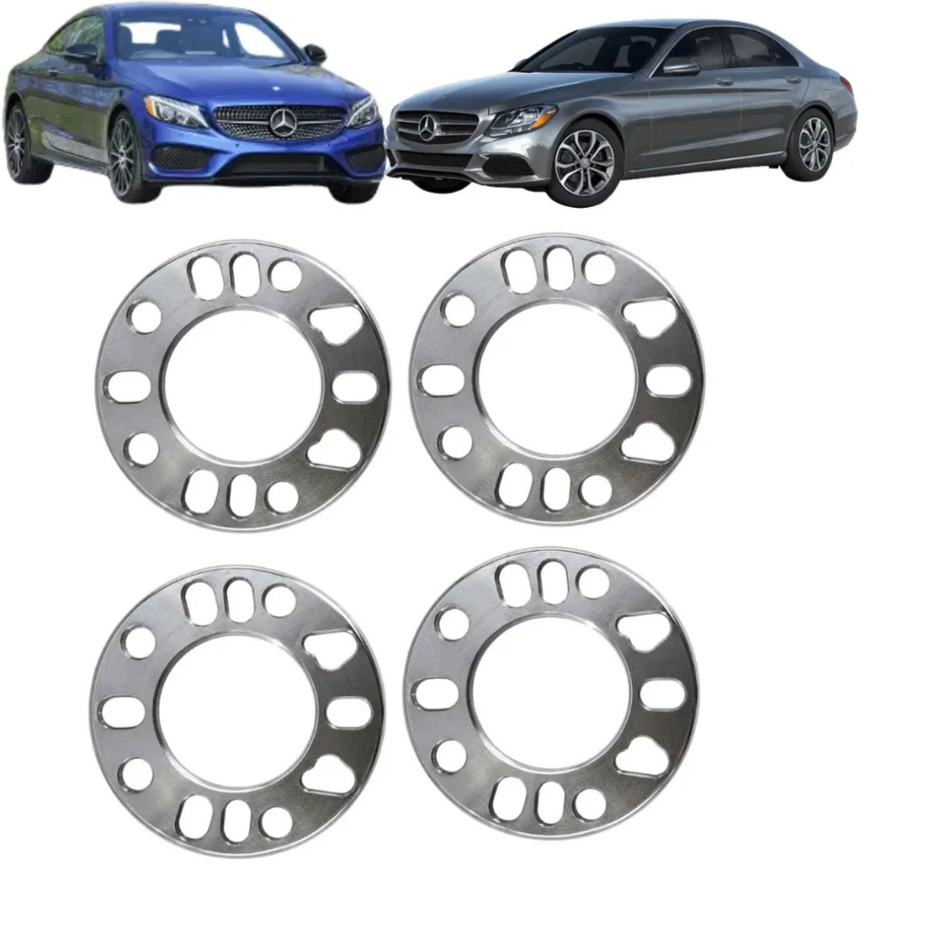 Kit 4 Espaçador 7mm Alargador Roda Classe C 5x112 4e 5 Furo