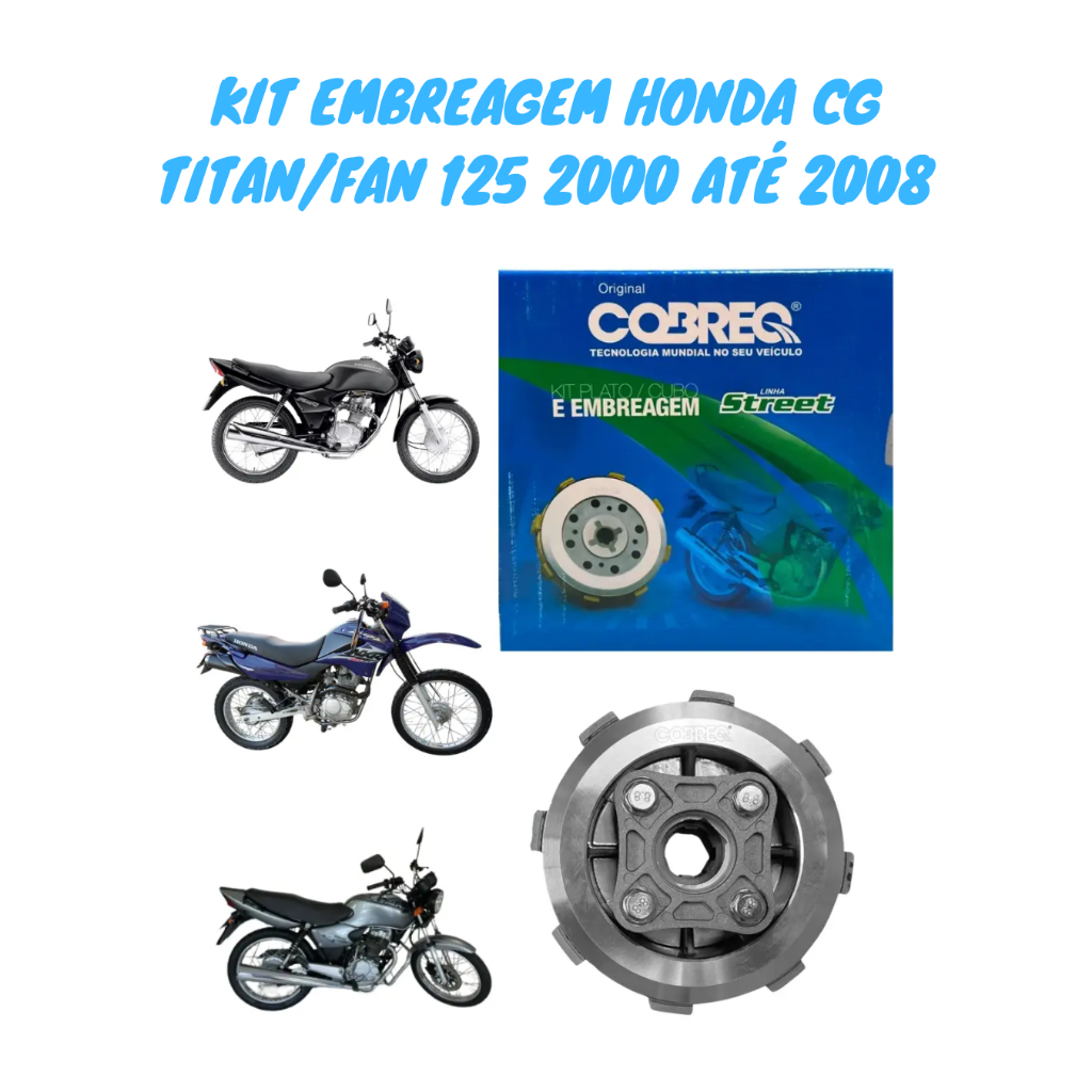 Imagem Kit Embreagem Completo Honda Titan Fan 125 2000 até 2008 Original Cobreq