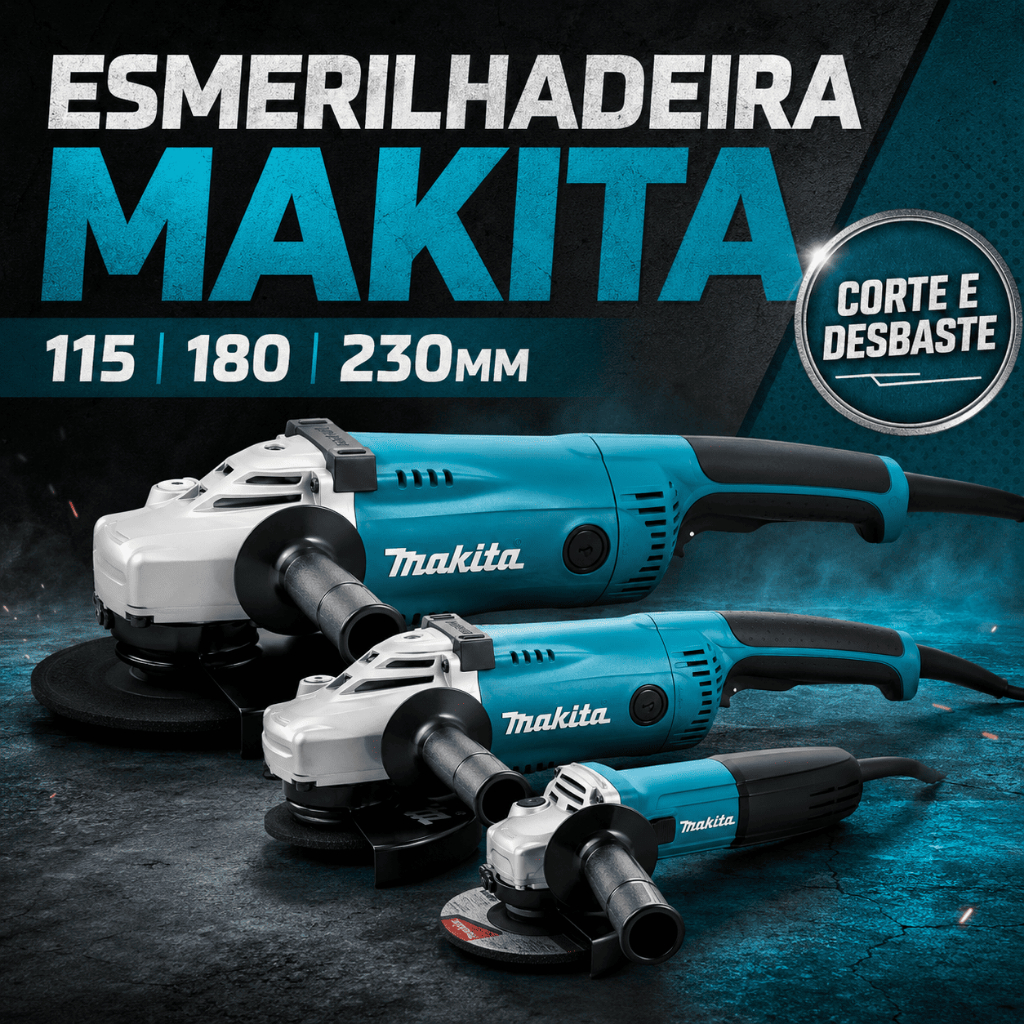 Esmerilhadeira Angular Makita GA4530 GA7020 GA9020 115 180 230mm Corte Desbaste Metal 127V 220V
