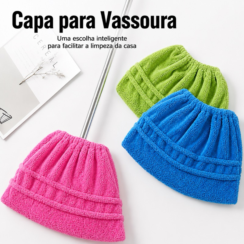 Capa de Pano para Vassoura e Rodo Capa Mágica de Microfibra Reutilizavel
