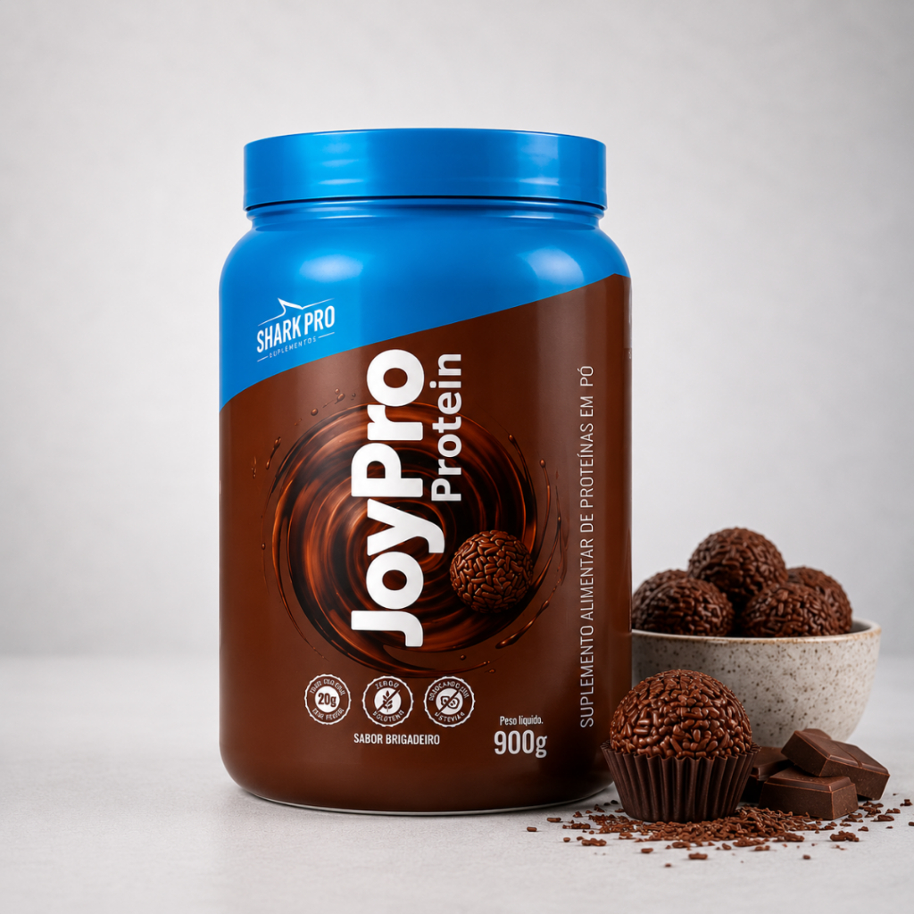 Whey Joypro Protein 900g Crescimento Muscular Shark Pro Brigadeiro
