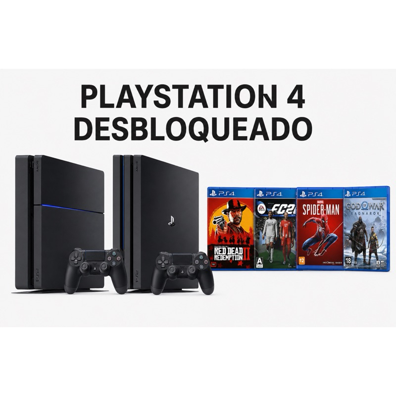 PLAYSTATION 4  1TB DESTRAVADO ( 10 JOGOS A ESCOLHA)