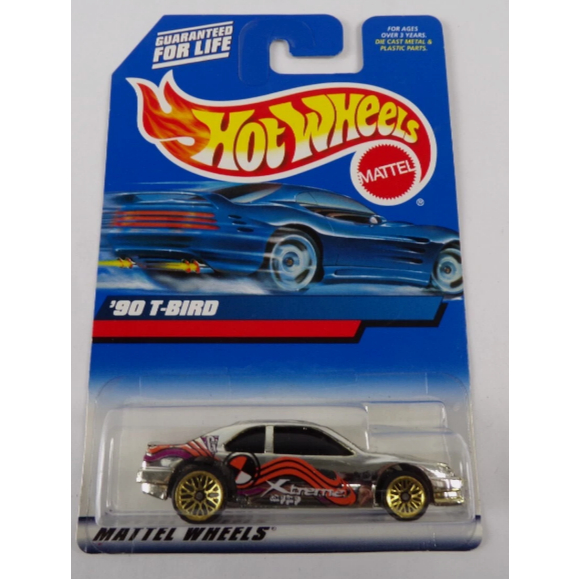 Hot Wheels Miniatura Thunderbird Ford 90 T Bird cromado 1999 - Coleção Antiga