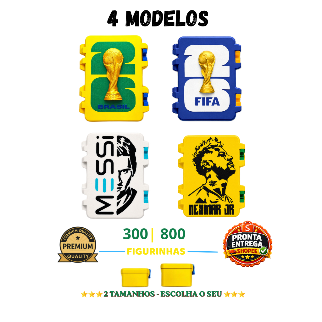 Caixa Organizadora Figurinhas Copa Do Mundo Case Caixa Estojo Coleção da Copa
