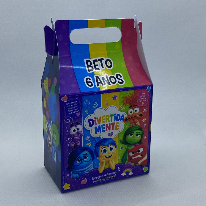Caixinha Divertidamente Maletinha Personalizada Nome e Idade Lembrancinha Festa Infantil Aniversário