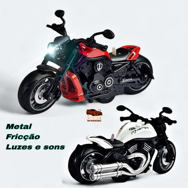 Miniatura Moto Harley Davidson Motocicleta Fricção Coleção Brinquedo Diecast
