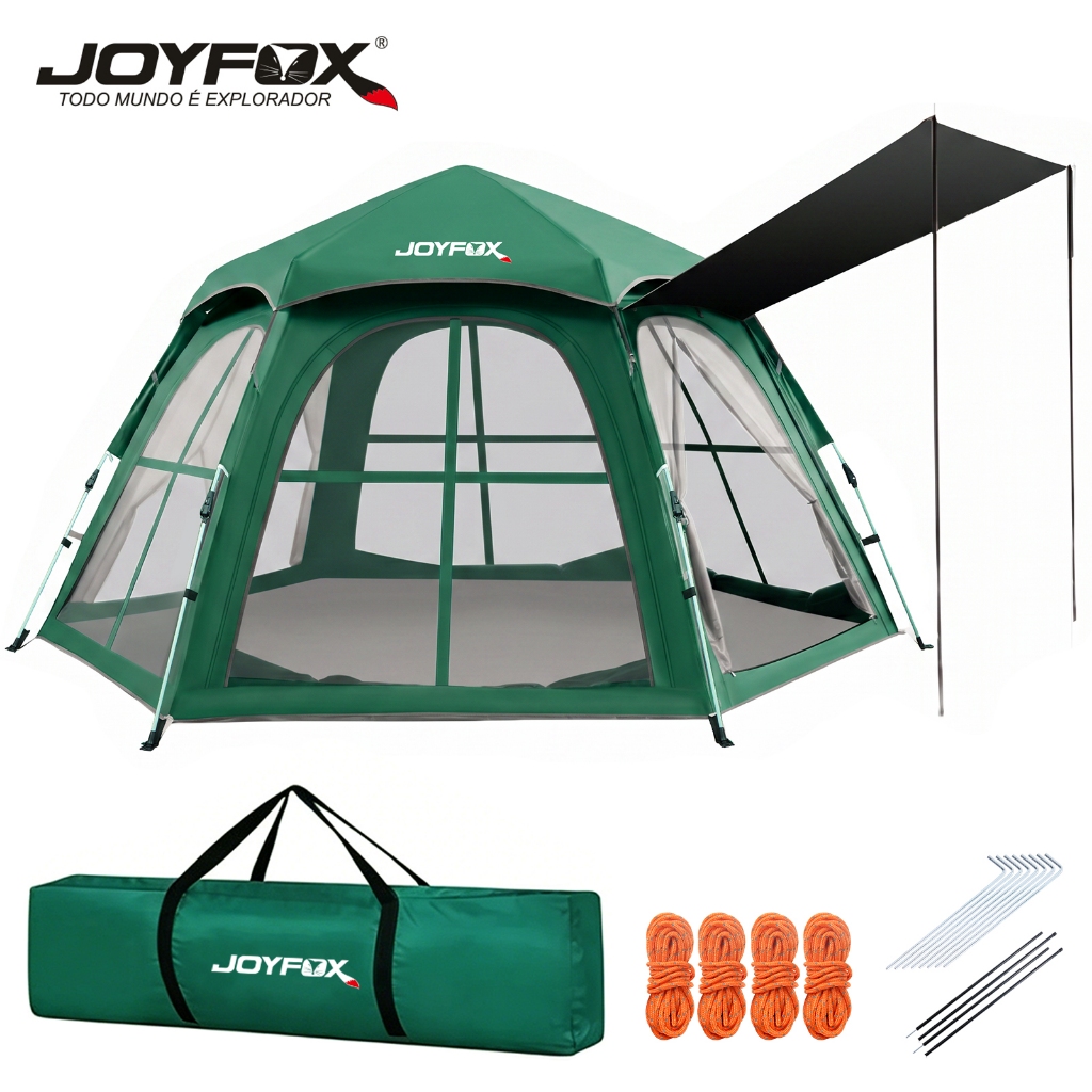 Barraca 5-6 Pessoas Impermeável 2000mm Acampamento Barraca 290*250*155cm Tecido Oxford