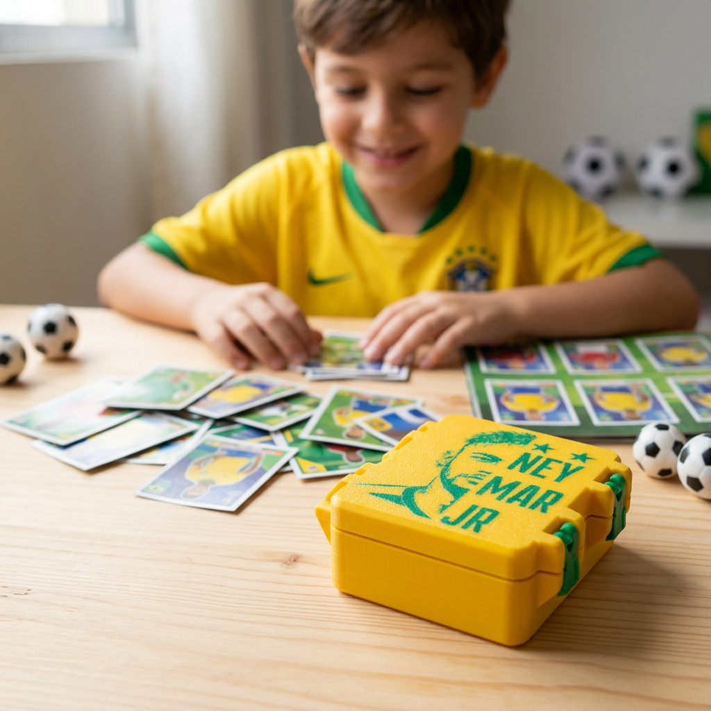 Porta Figurinha p/ Álbum Copa do Mundo 2026 - NEYMAR JR - Estojo Organizador de Figurinha