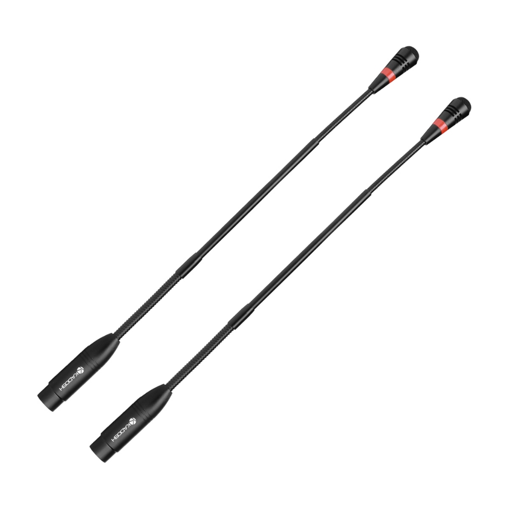 Kit 2 Microfone Kadosh Gooseneck K-794M De Mesa Sem Base Haste 45cm Para Púlpito Igreja Palestra