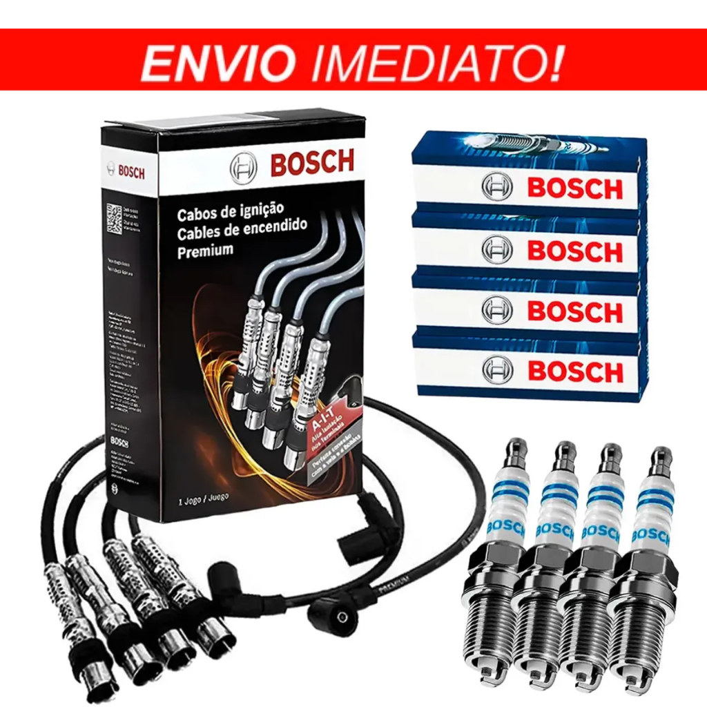 Kit Cabos E Velas Bosch Fox Gol G4 G5 Voyage 1.0 1.6 8v Flex
