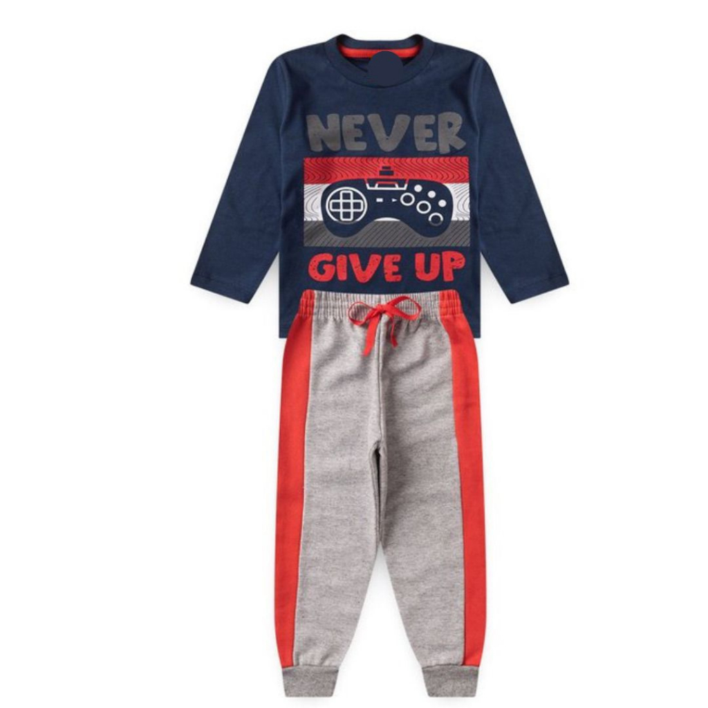 Conjunto Meia Estação Masculino Infantil 2 peças calça e blusa Confortável e Estiloso