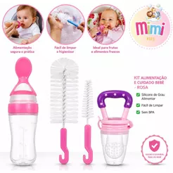 Kit Chupeta Alimentadora - Colher Dosadora - Escova De Lavar Mamadeira