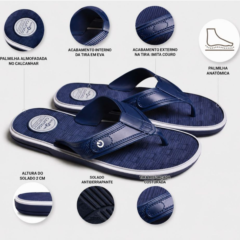 Chinelo Masculino Adulto Confortável Leve e Antiderrapante Ortopedico