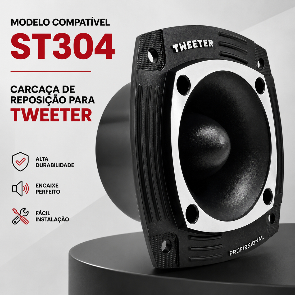 Frente Carcaça Reposição Super Tweeter St304 St 304 St302 St 302 Som Automotivo