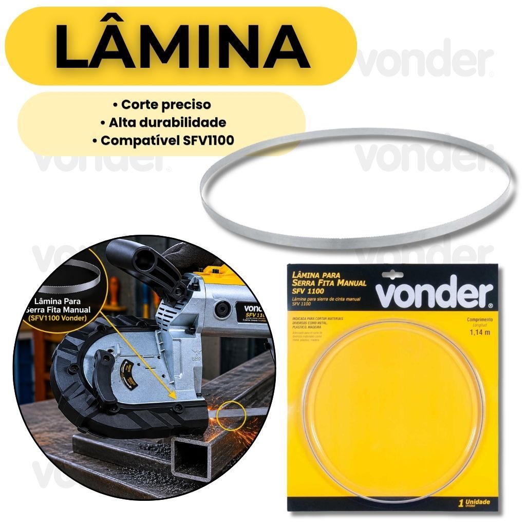 Lâmina Para Serra Fita Manual Vonder Corte Madeira Metal Alta Durabilidade Precisão Profissional