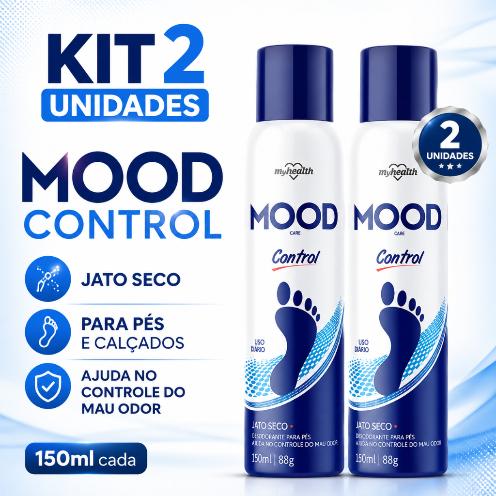 Kit 2 Desodorante Pes Masculino Mood 150ml Jato Seco Antiodor Frescor Duradouro