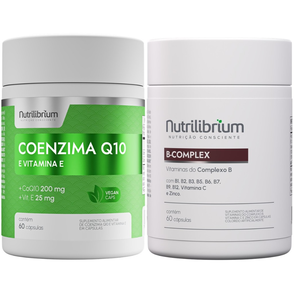 Kit Coenzima Q10 C/ Vitamina E 60 Caps + Vitaminas Complexo B 60 Caps Nutrilibrium