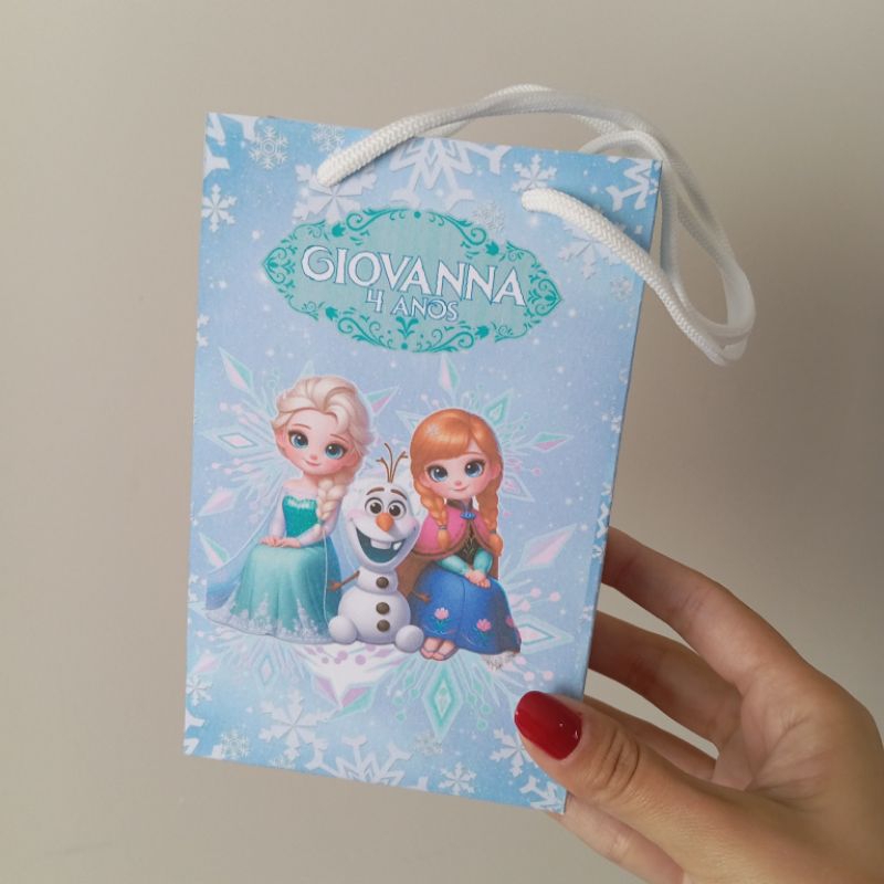 10 | 20 | 30 Sacolinhas Surpresa Lembrancinha Personalizada Guerreiras Frozen Cute BaBy - PEGUE E MONTE - Com Nome/Idade