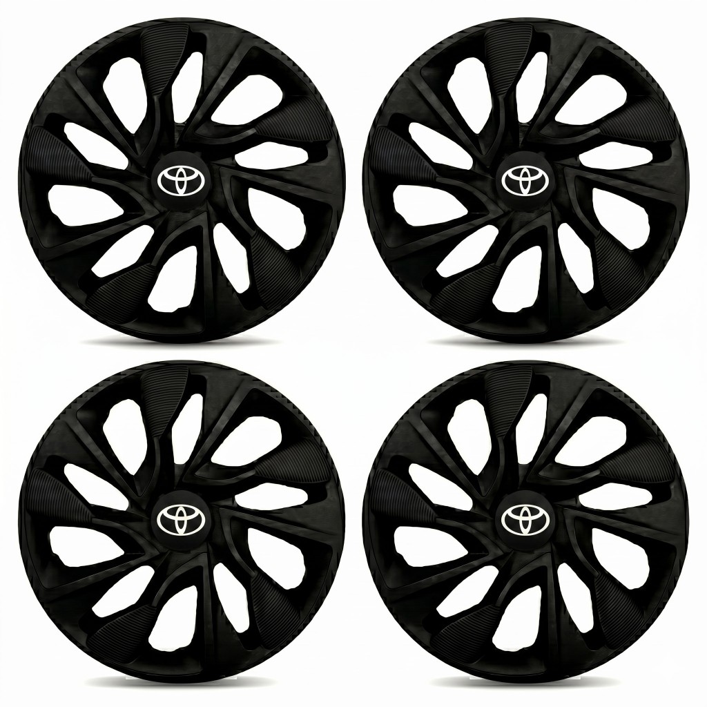 Jogo Calota DS4 Toyota Preto Fosco Etios Yaris Corolla