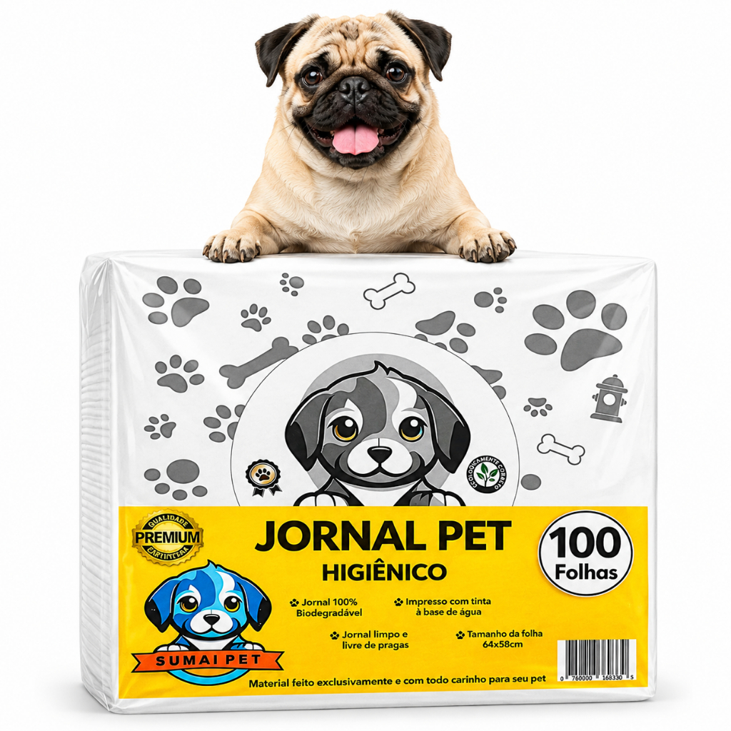 Jornal Pet 100 Folhas Grandes Biodegradável Higiênico Papel Limpo Cachorro Gato Xixi Alta Absoção