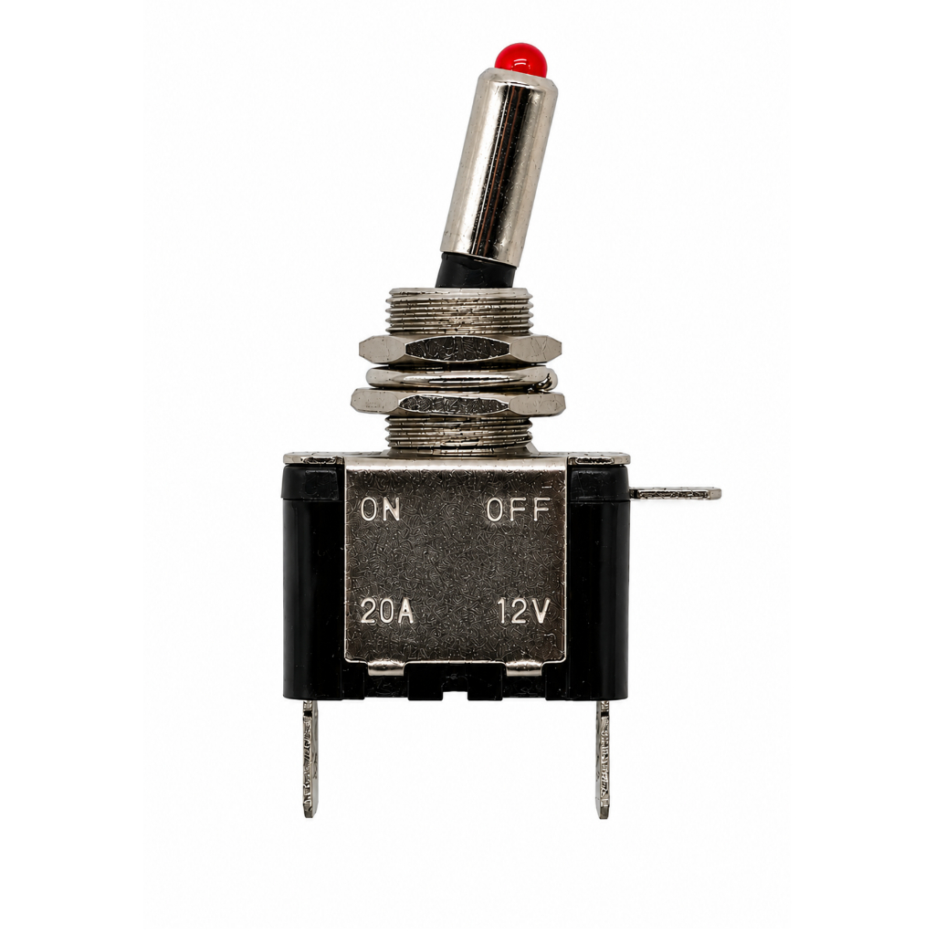 Chave Botão Caça Liga/Desliga ASW-07D Tic Tac 12V 20A LED Vermelho 3T