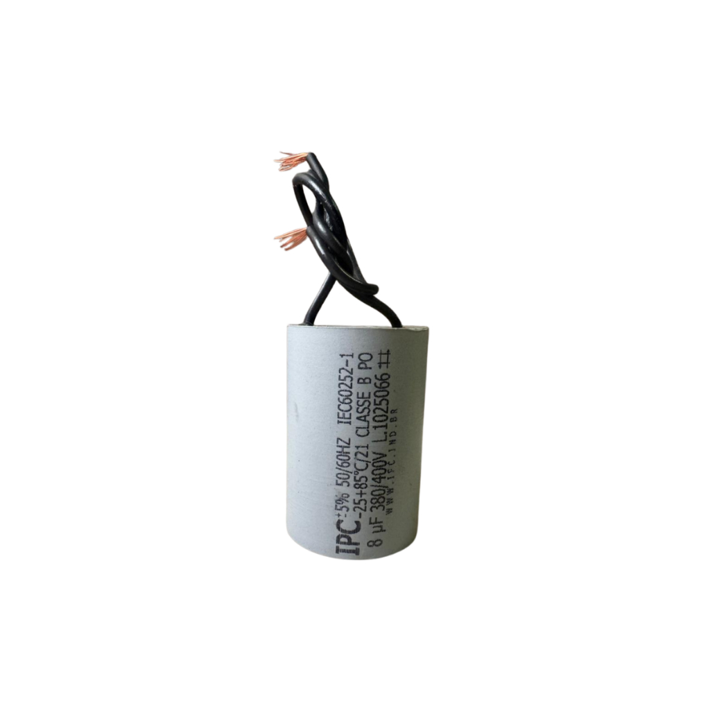 Capacitor 8uF 400V Motores Portão Lavadoras Ventilador Bombas Eletrodomésticos Partida Permanente