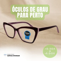 Óculos Armação Grau +0.50 Ate +5.00 Feminino Hipermetropia Gatinho Ondulado Rosa com Preto Vista Cansada Leitura