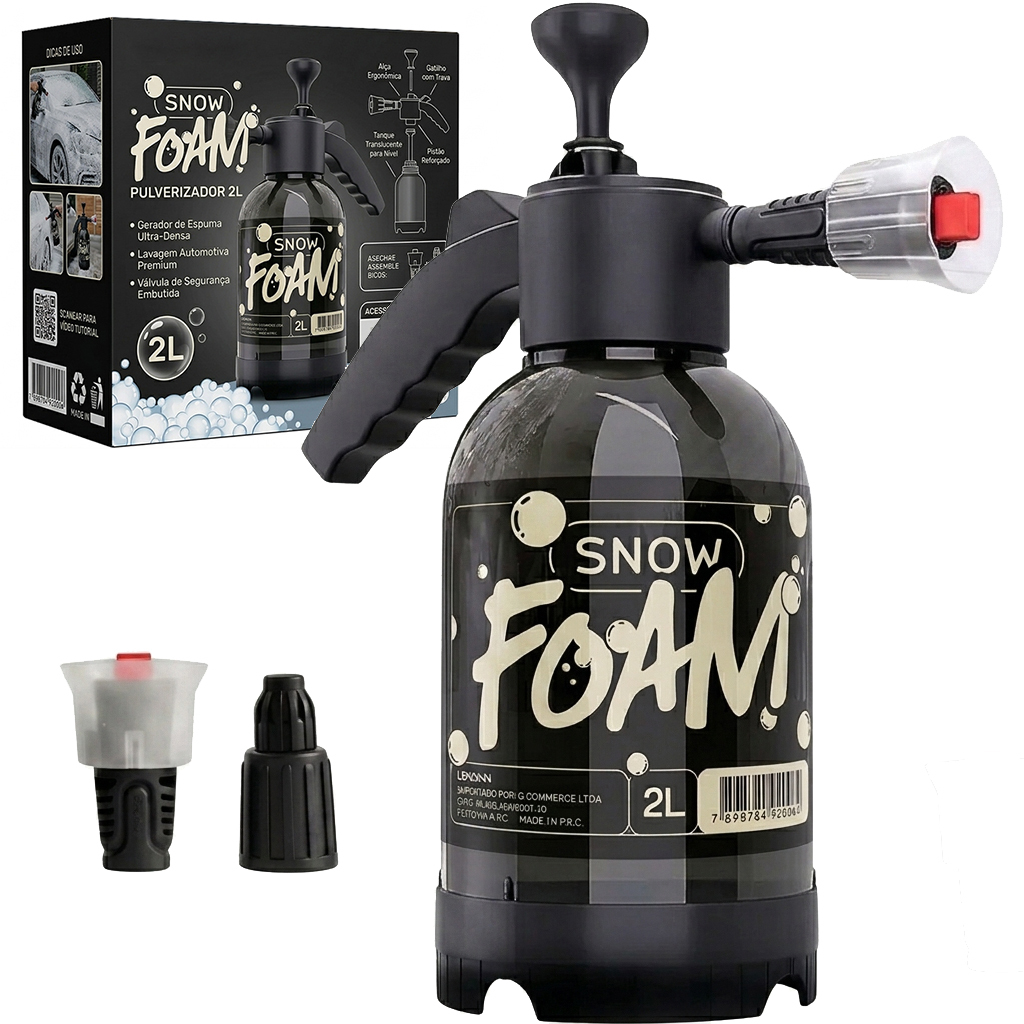 Borrifador Snow Foam Manual Pulverizador Lavagem Espuma Densa Profissional Carro Moto Jardim