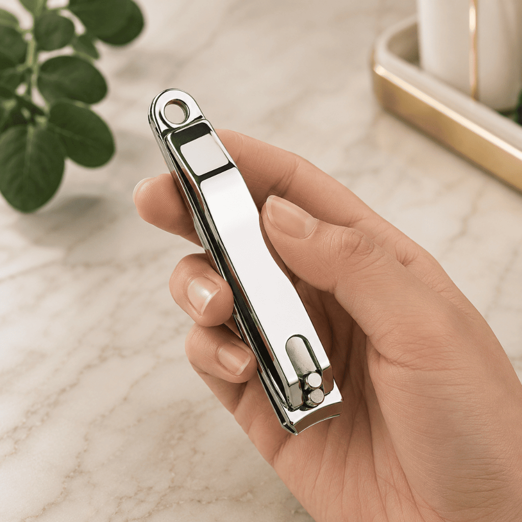 Cortador de Unha Premium Grande Profissional Pequeno Pé Unha Grossa com Lixa Chaveiro Portátil Aço Inox Metal Reforçado