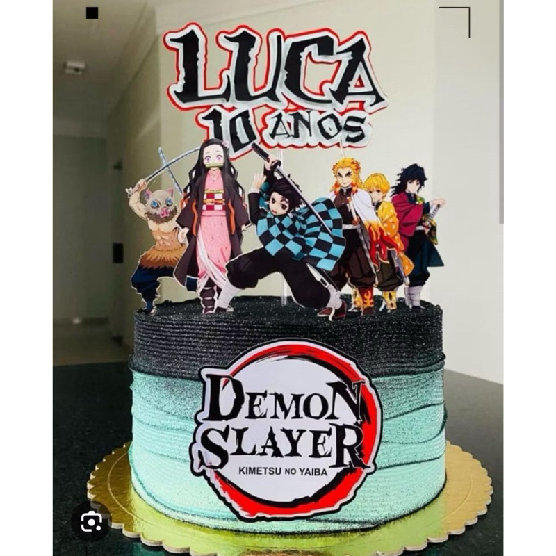 Topo bolo - DemonSlayer -personalizados - mêsversário - festa infantil - lembrancinhas - aniversário- topper -anime