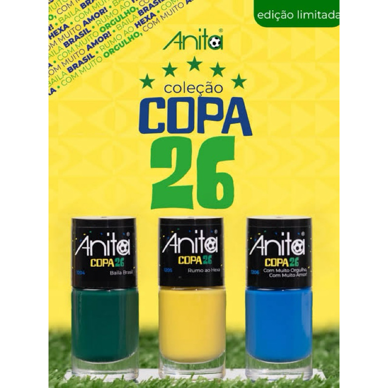 Esmaltes Anita Copa Do Mundo 2026 - Kit 3 Cores e Avulso
