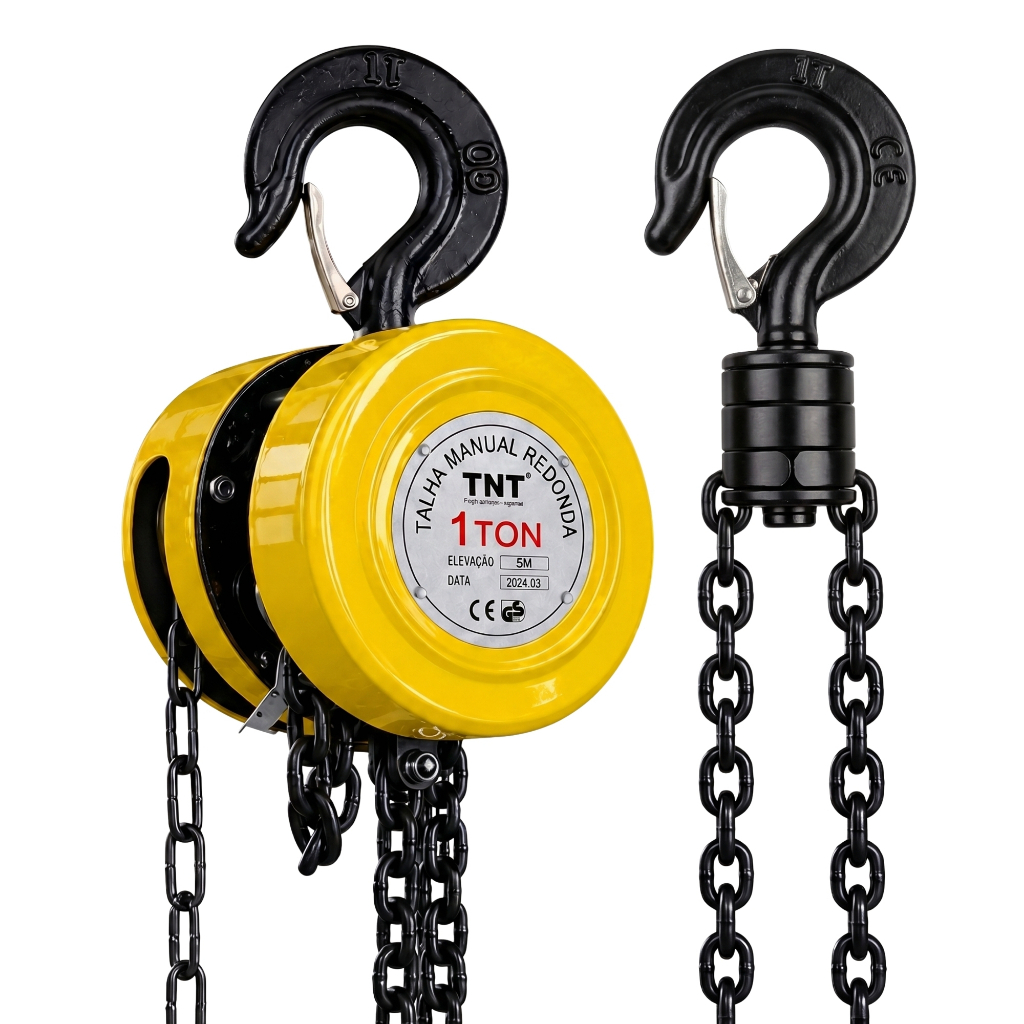 Talha Manual 1 Tonelada 1000kg Com Corrente De 05 Metros