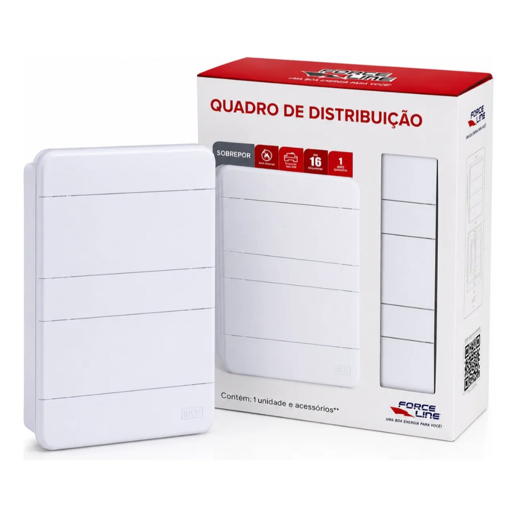 Quadro Distribuição Sobrepor P/16 Disjuntores Din Forceline