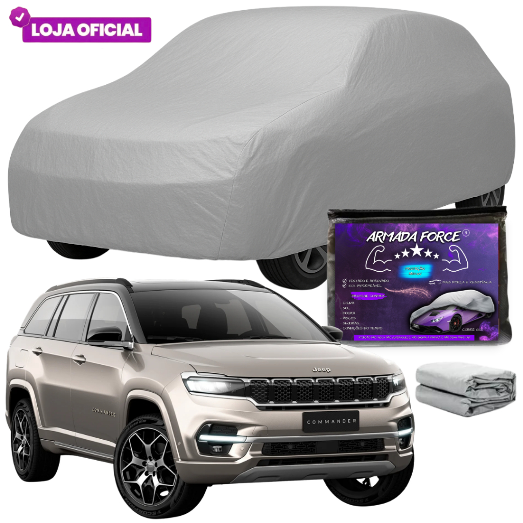 Capa Cobrir Jeep Commander ARMADA FORCE 100%I mpermeável Protege Sol Chuva Poeira Anti-UV