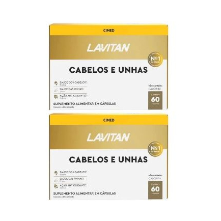 Kit 02 Lavitan Hair Cabelos e Unhas  60 cápsulas Cimed