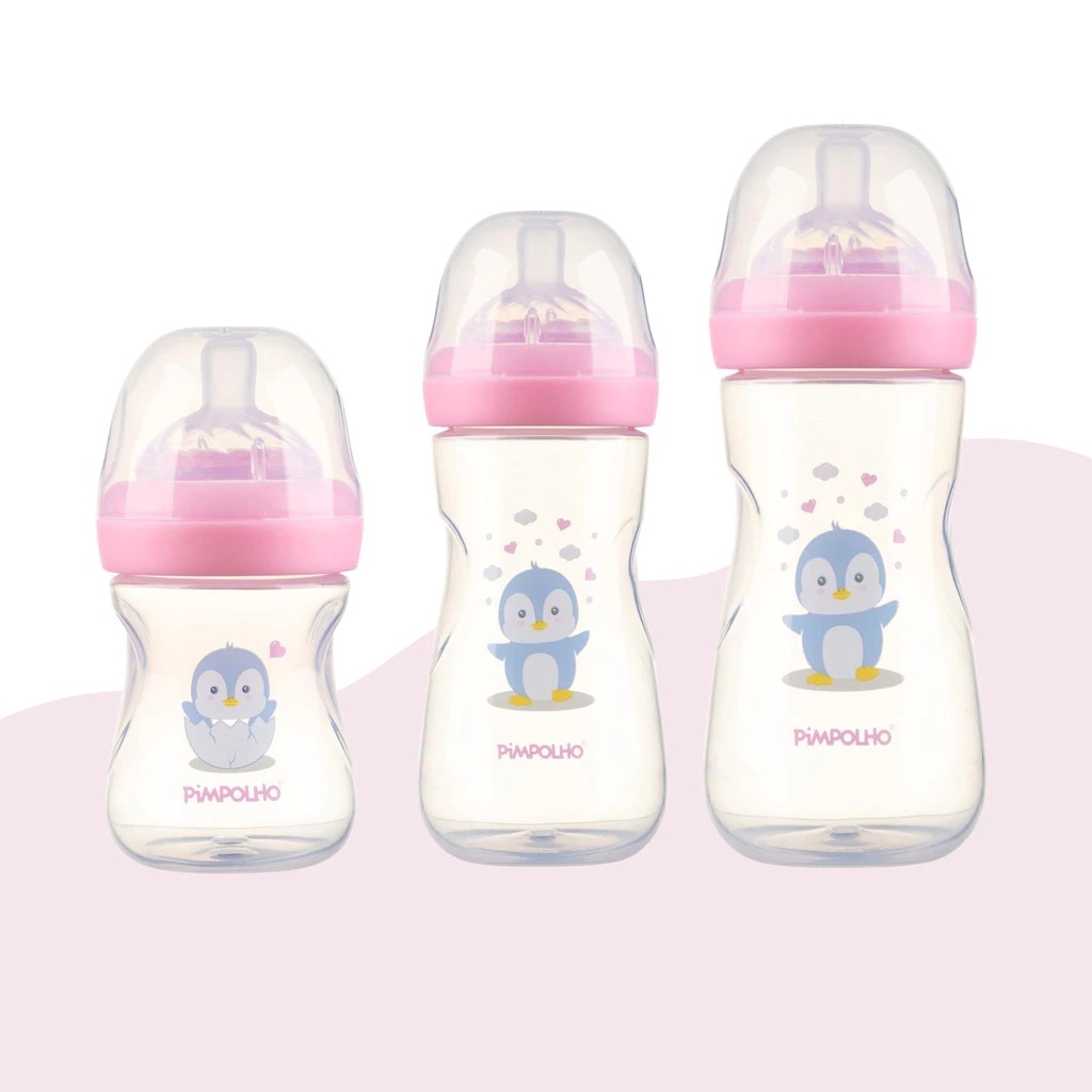 Mamadeiras Pimpolho - Escolha Tamanho 150ml 260ml 330ml Menino Menina Azul Rosa Anti Vazamento