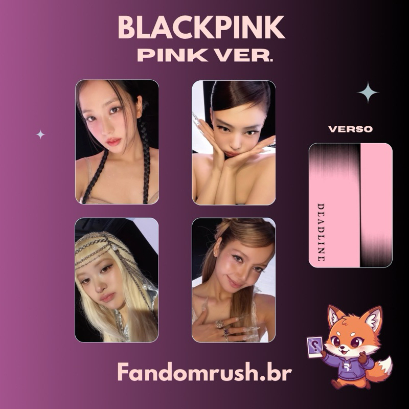 BLACKPINK 4 PHOTOCARDS |PINK VER.|BLACK VER.|DEADLINE