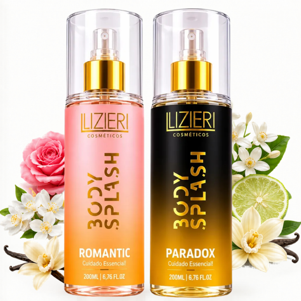 Kit 2 Body Splash Feminino Floral Doce e Amadeirado 200 ML Perfume Corporal - Lizieri Cosméticos