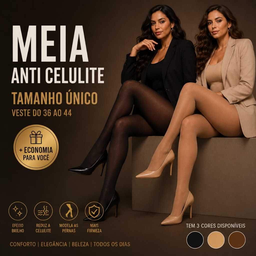 Meia-Calça Fina Anticelulite 70D Cetim