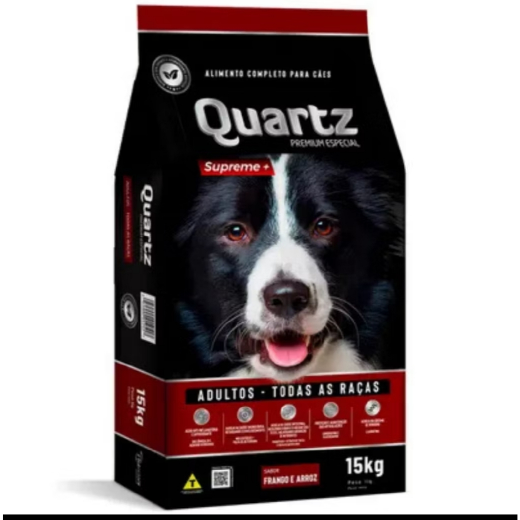 Ração Quartz Supreme Adulto Cães Frango e Arroz 15Kg - ADULTO TODOS OS PORTES