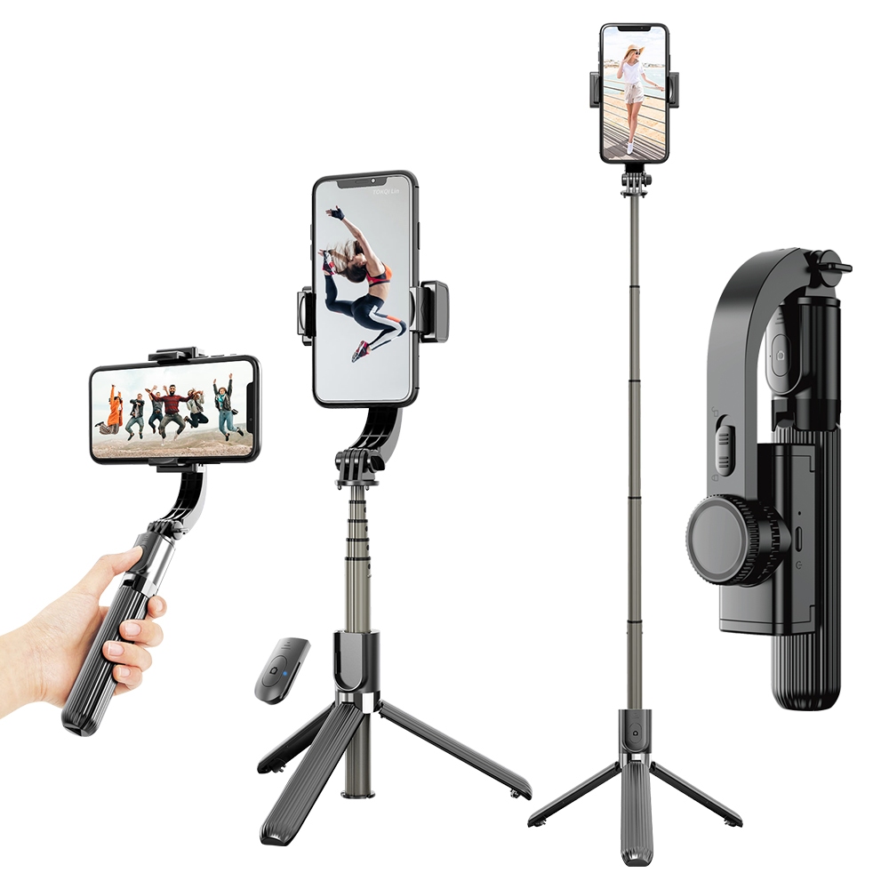 Tripe estabilizador com rastreamento facial AI inteligenre suporte para celular câmera sem fio 360 graus Tripé 87.5CM