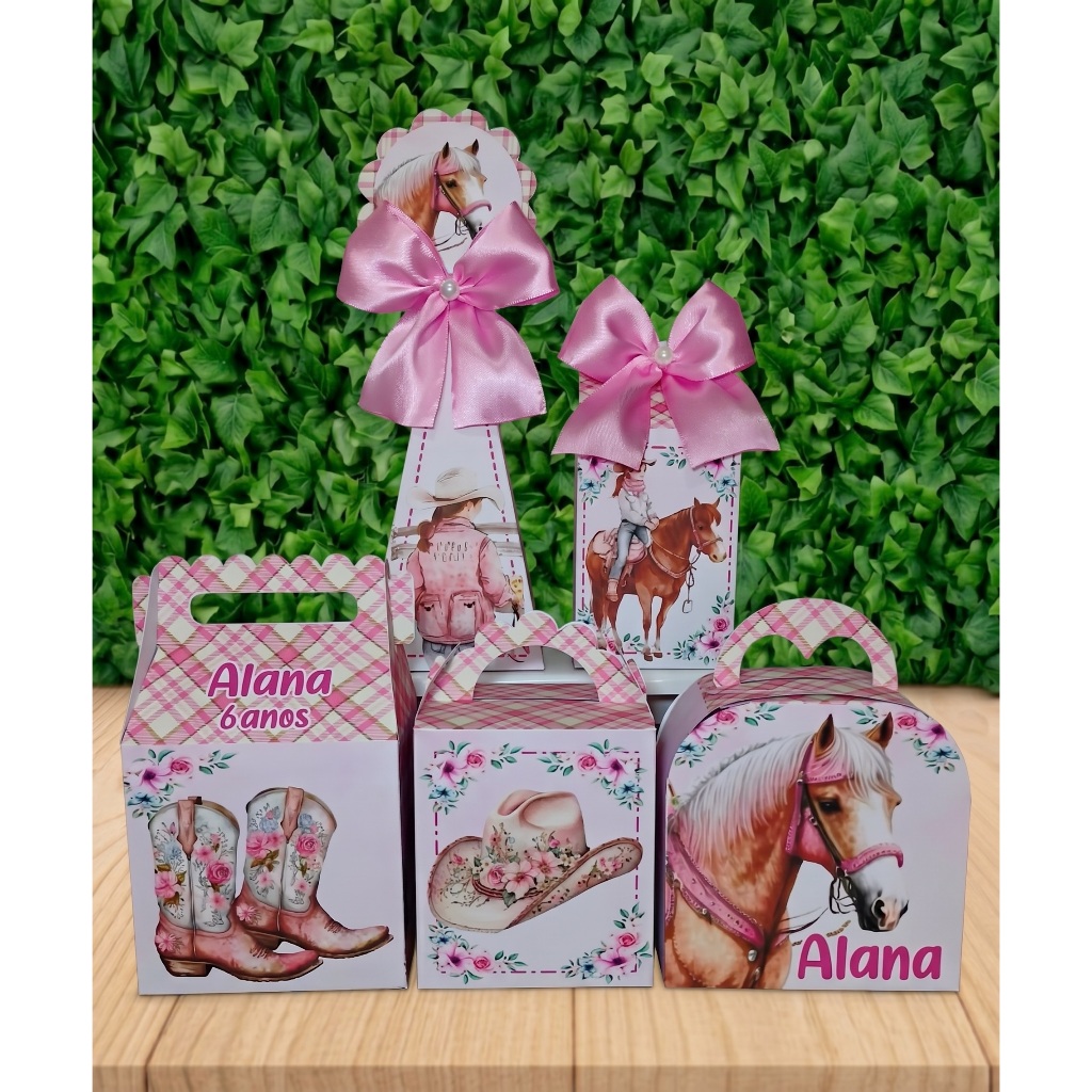 Caixinhas Personalizadas para Festa BOIADEIRA - COWGIRL | Lembrancinhas para aniversário