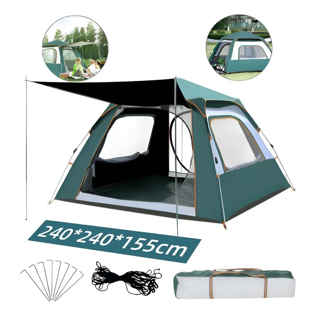 Barraca Camping Automatica 240*240*155cm Para 5/6 Pessoas Acampamento barraca de acampamento PortáTil Piquenique Ar Livr