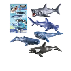 Kit 5 Mini Animais Aquáticos Tubarão E Baleia Vinil - Cometa