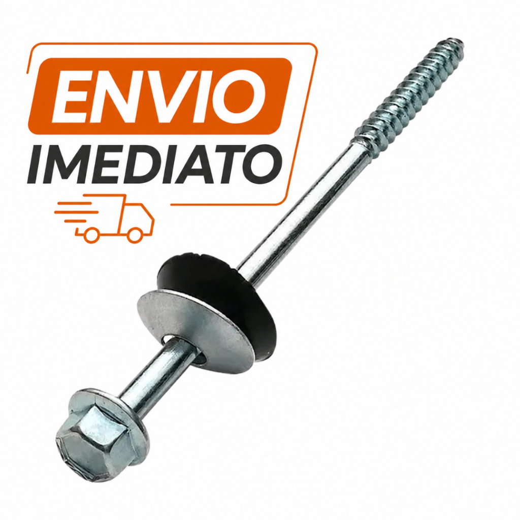 Kit Parafusos Telheiro Telha Fibrocimento 5/16 X 110 Alta Resistencia Eternit Completo Zincado