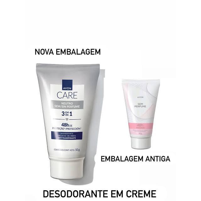 COMBO 3 DESODORANTES EM CREME AVON SEM PERFUME NOVA EMBALAGEM