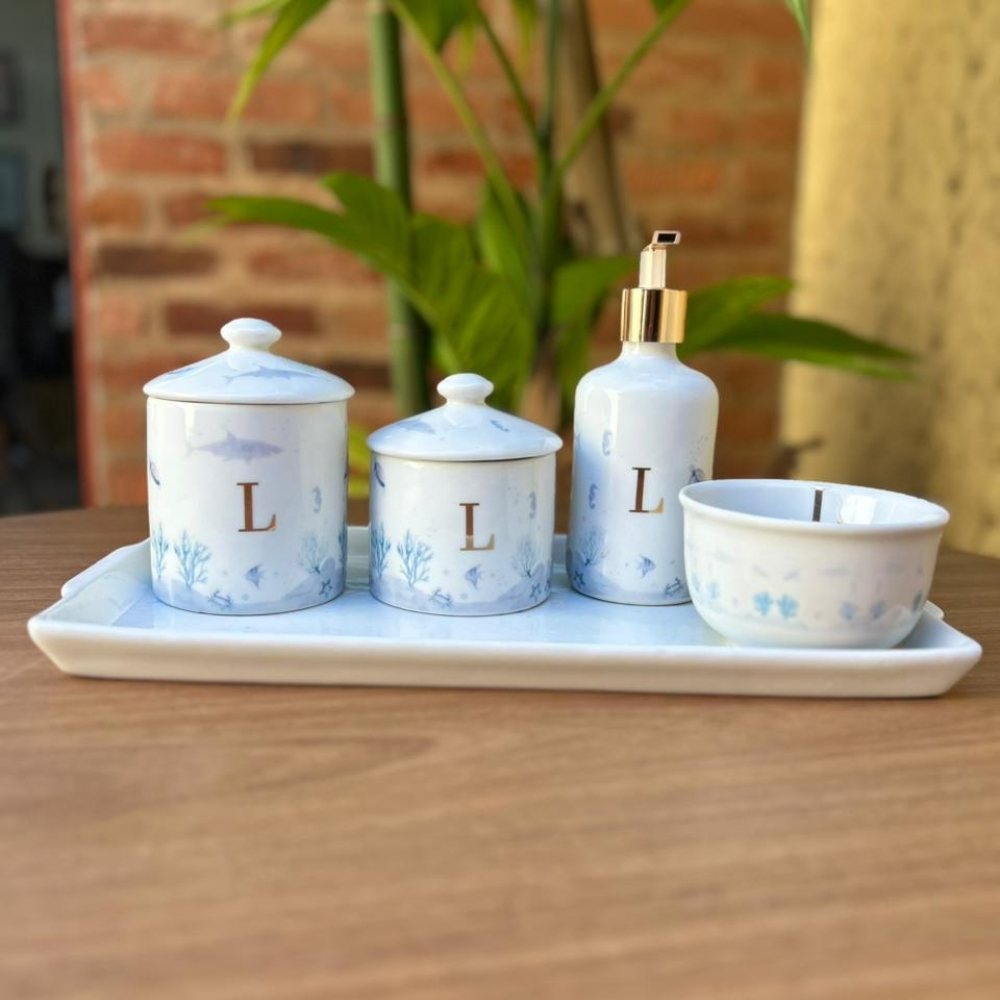 Kit Higiene Fundo Do Mar - Maternidade - Bebê - Cuidados